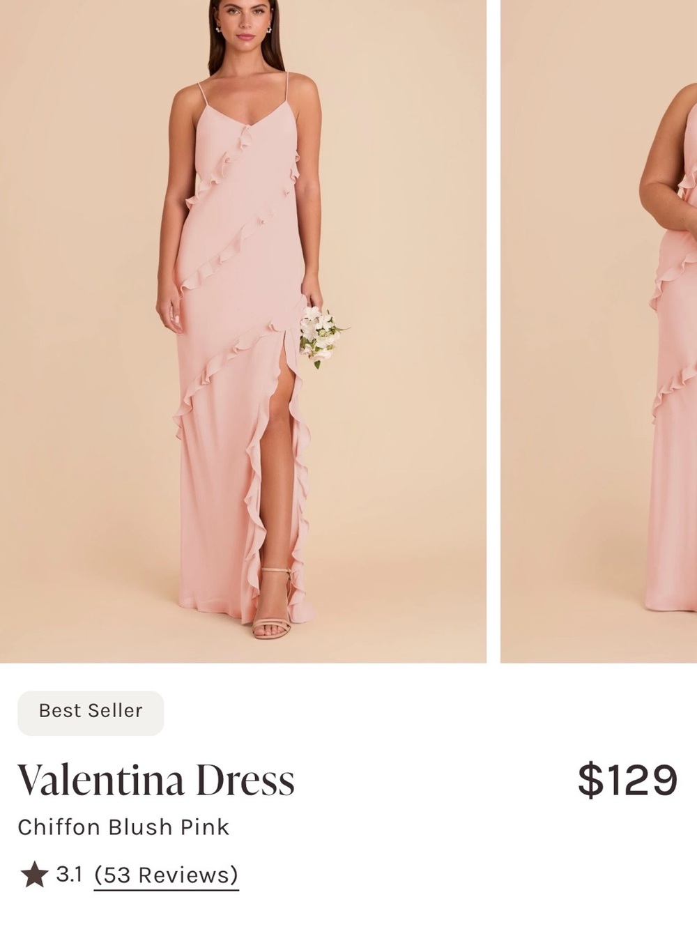 Birdy Grey Blush Pink Valentina Ruffle Maxi Dress